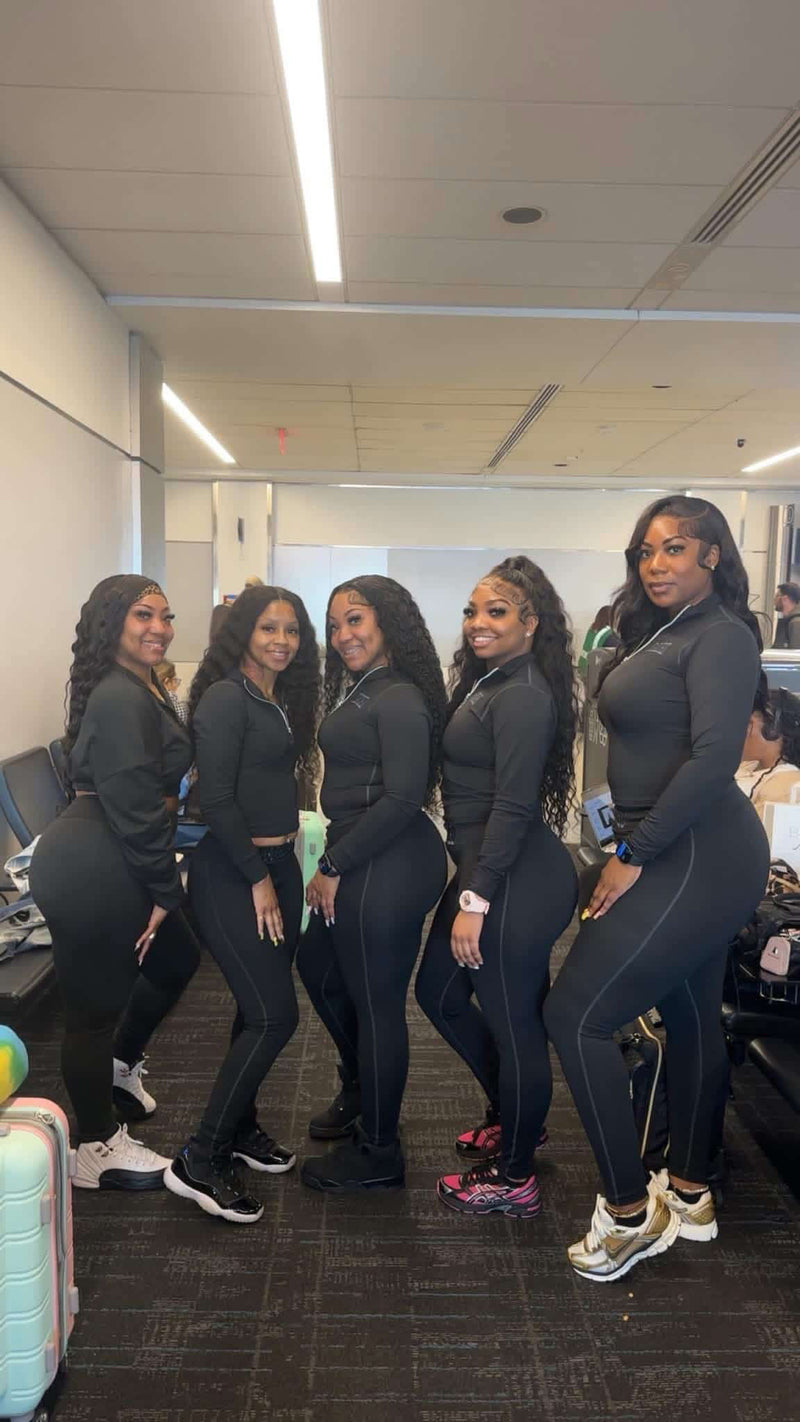 Goated girls together in Midnight Black sets