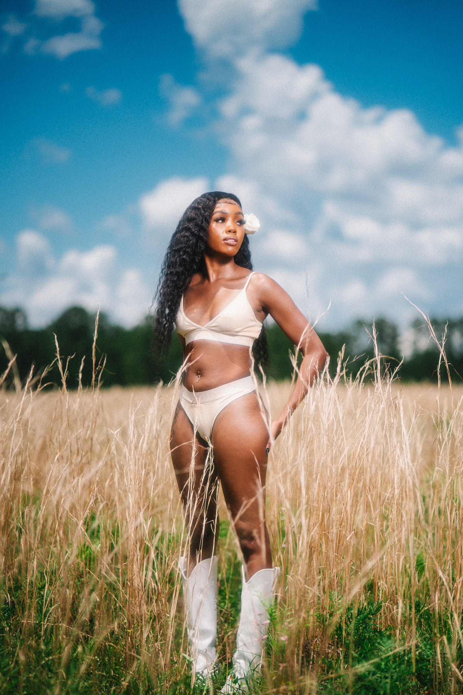 Cream Ribbed Cotton Panty Set