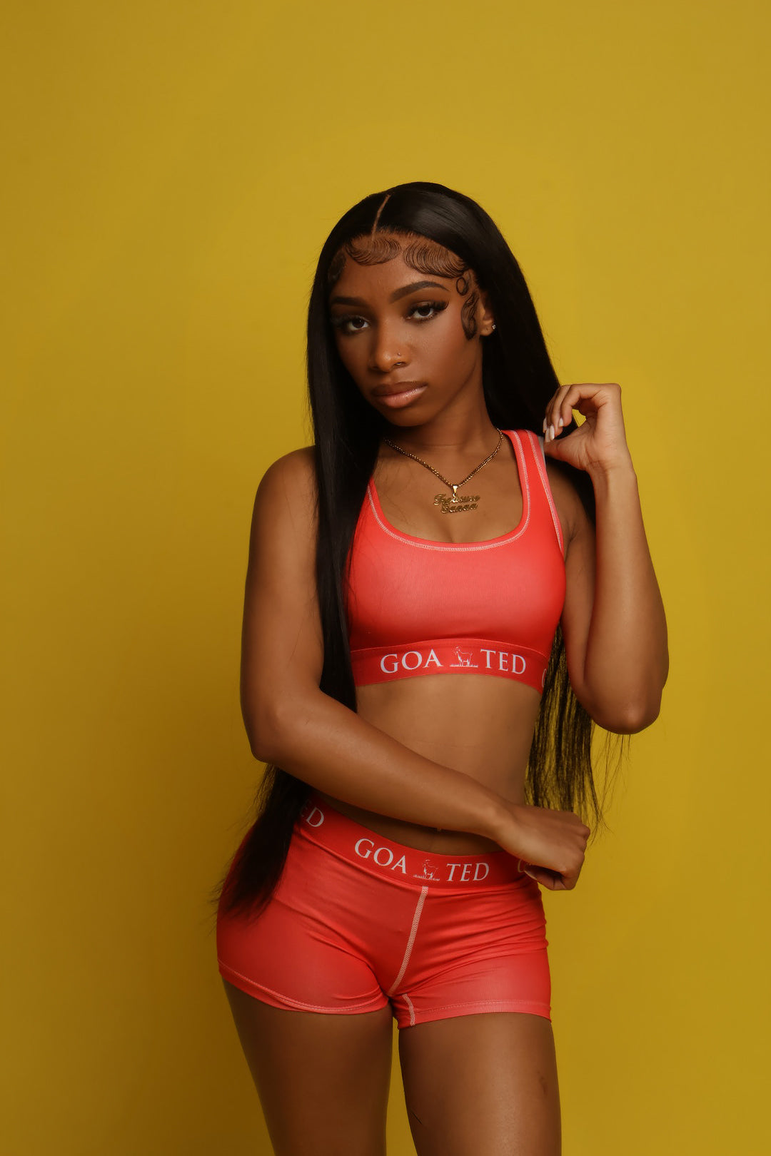 GOATED Short Set “Cherry Red”