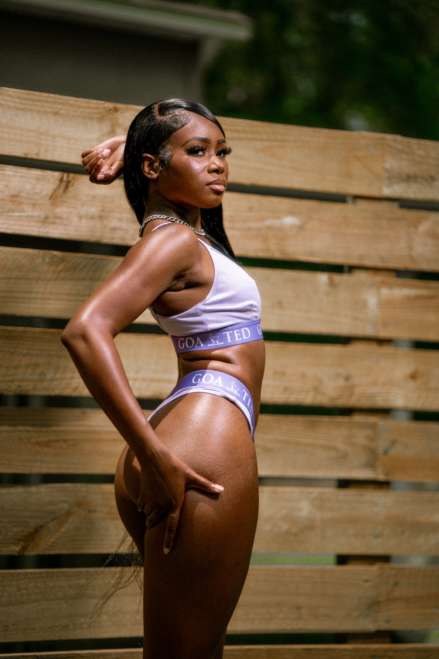 Lavender Ribbed Cotton Panty Set