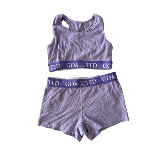 Lavender Ribbed Cotton short Set