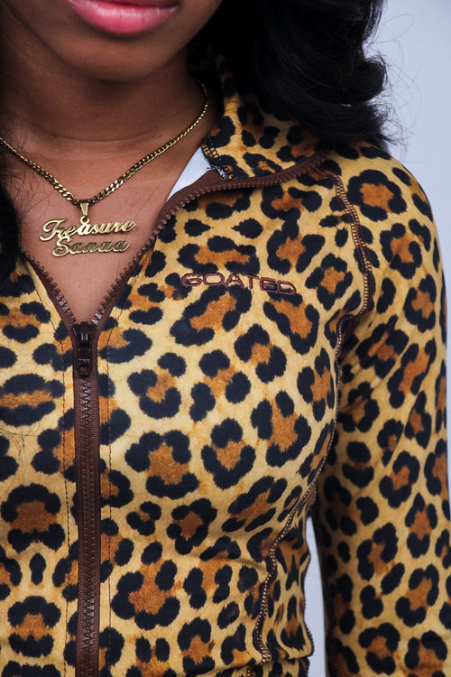 GOATED Leopard Sculpt embroidered logo detail